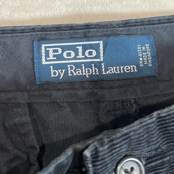 Men's Polo Ralph Lauren 32W 34L Black Corduroy Classic Chino Pants - Picture 4 of 9